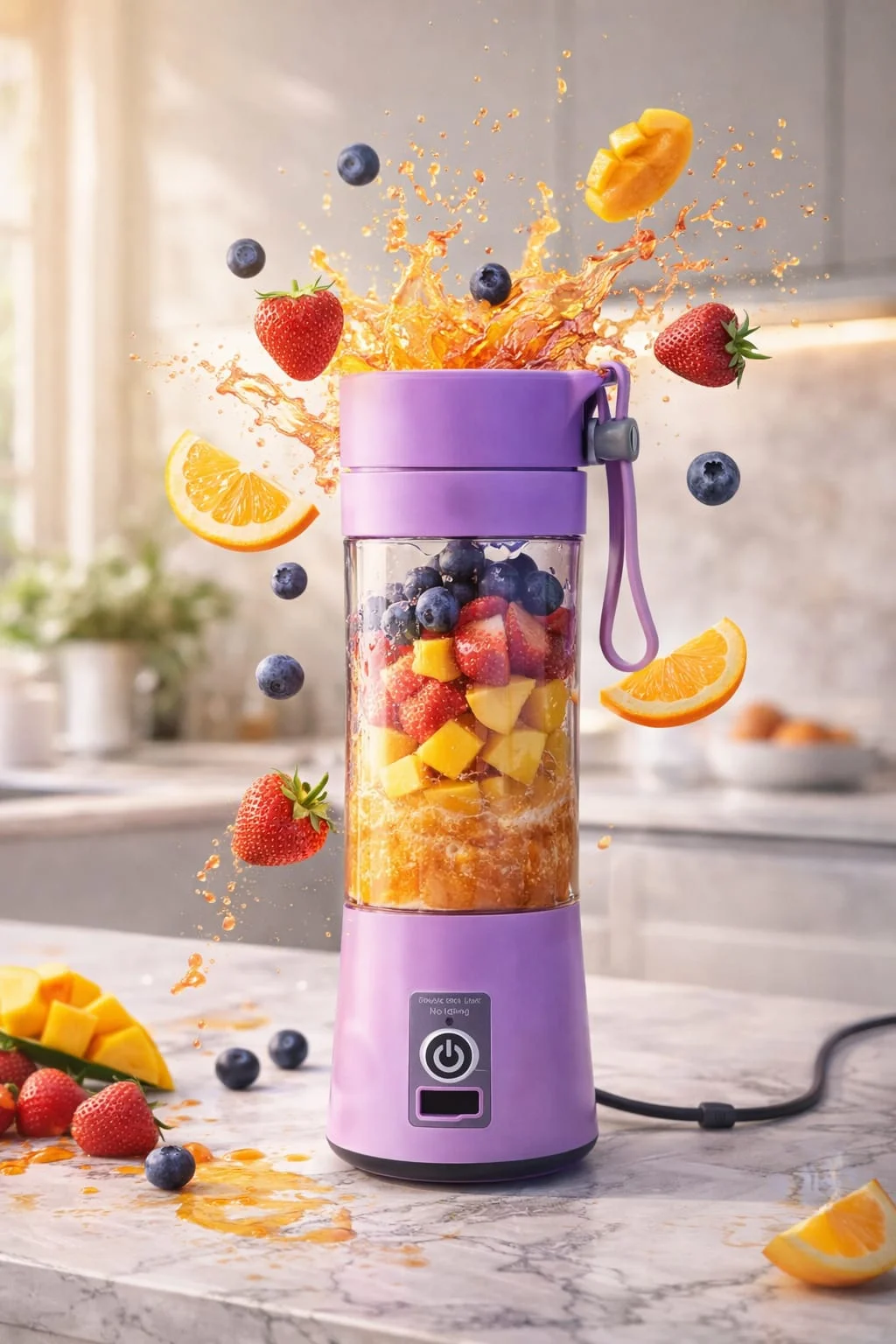 6 Blade Mini Portable USB Juicer Blender – Rechargeable Smoothie Maker (Original Quality) - Image 2